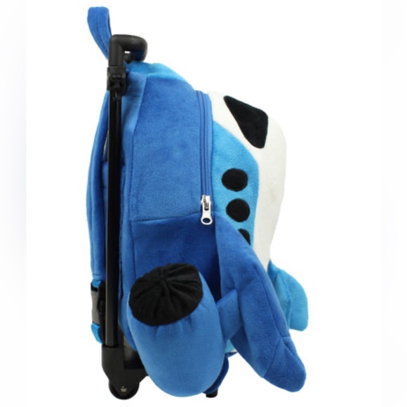 Popatu Blue Airplane Jet Rolling Backpack - Picture 15 of 15
